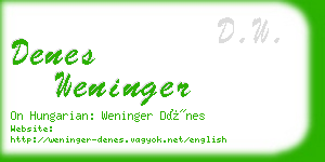 denes weninger business card